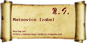 Matsovics Izabel névjegykártya